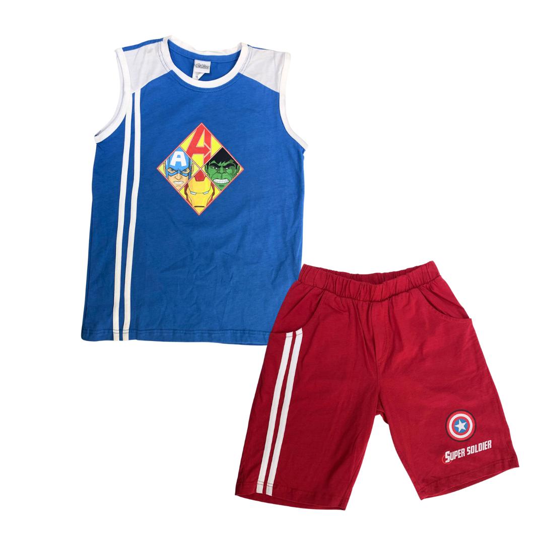 Completo estivo bambino Avengers canotta e pantalo