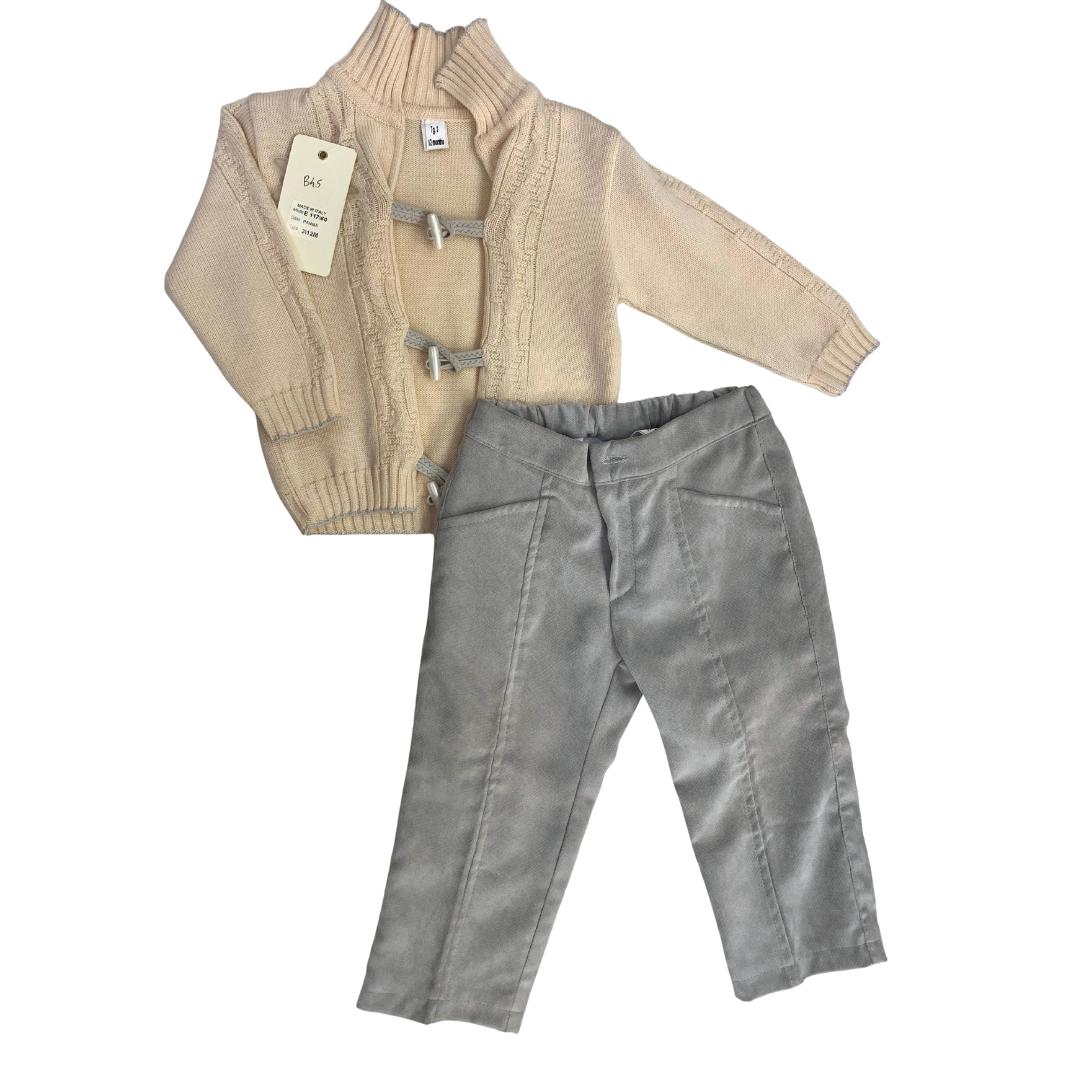 Completo Invernale Bimbo con Cardigan e pantalone