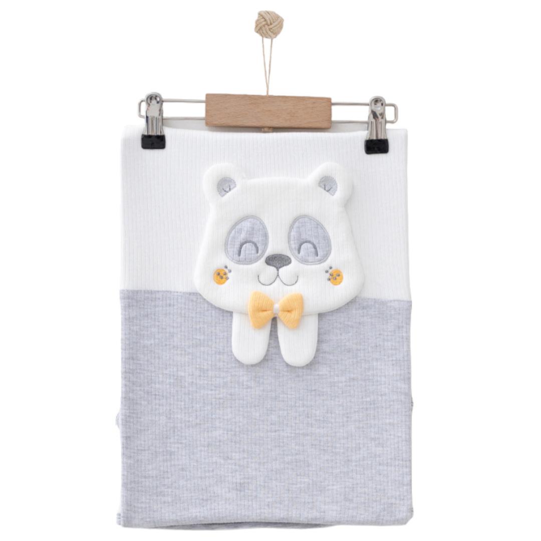 Copertina baby culla caldo cotone Panda grigia