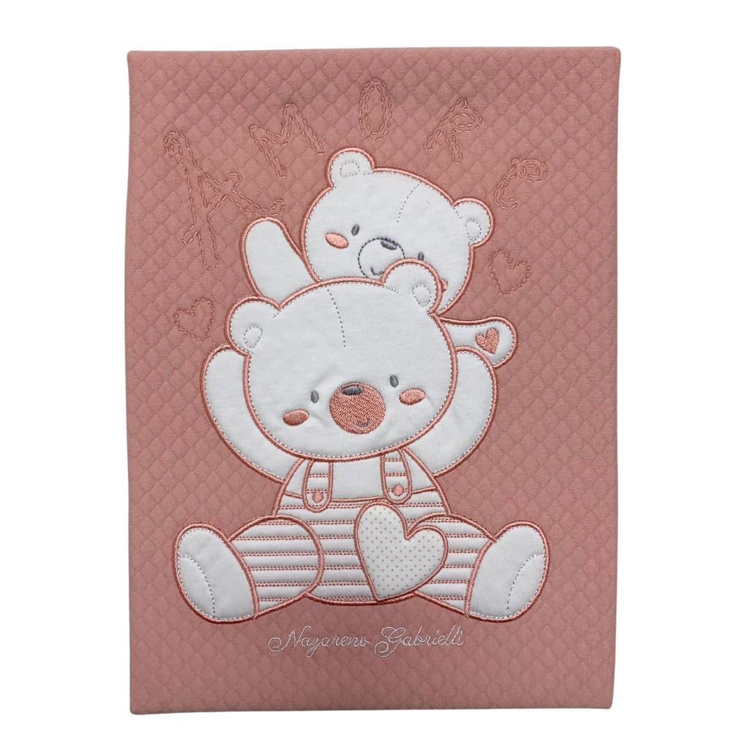 Copertina cotone babyculla Nazareno Gabrielli rosa - Baby Shop Store