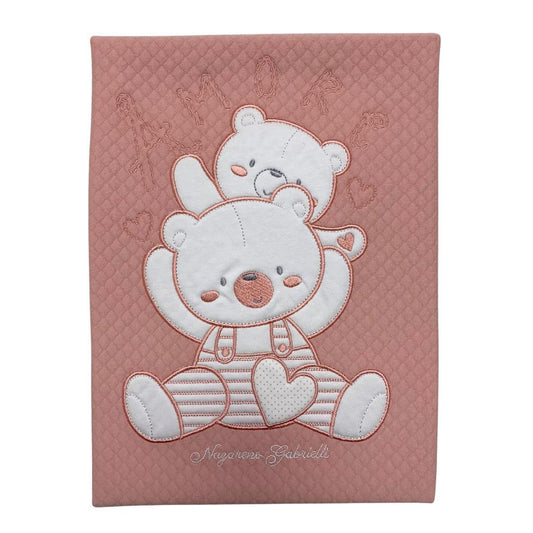 Copertina cotone babyculla Nazareno Gabrielli rosa - Baby Shop Store