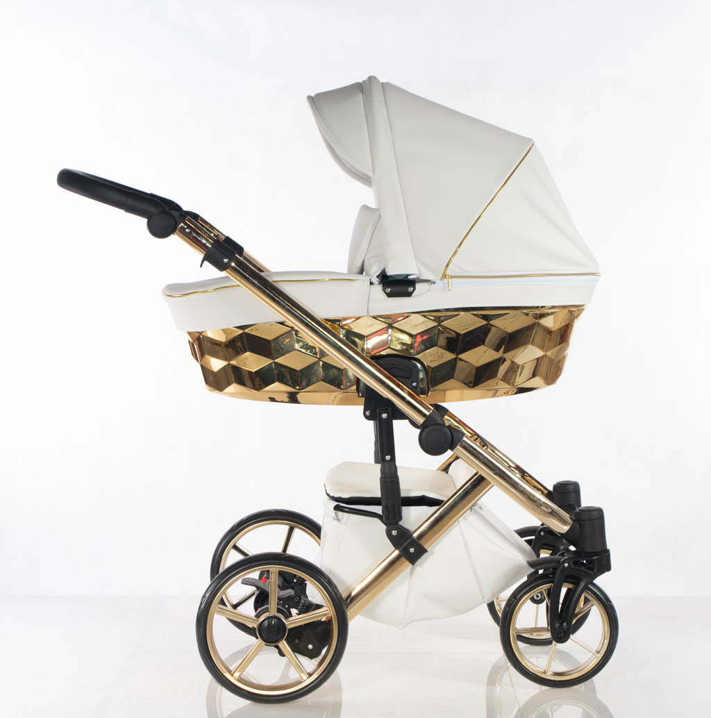 Cubic - col. Bianco - Oro - 3in1 - Passeggino Trio