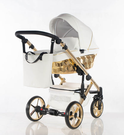 Cubic - col. Bianco - Oro - 3in1 - Passeggino Trio