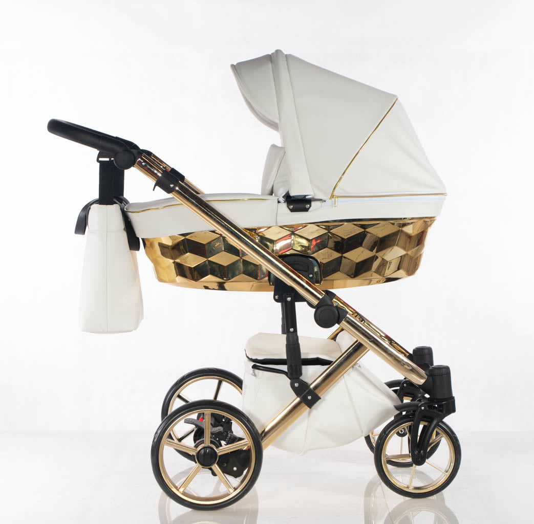 Cubic - col. Bianco - Oro - 3in1 - Passeggino Trio