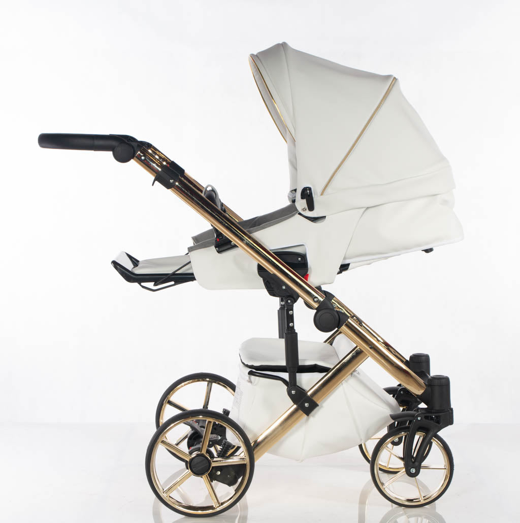 Cubic - col. Bianco - Oro - 3in1 - Passeggino Trio