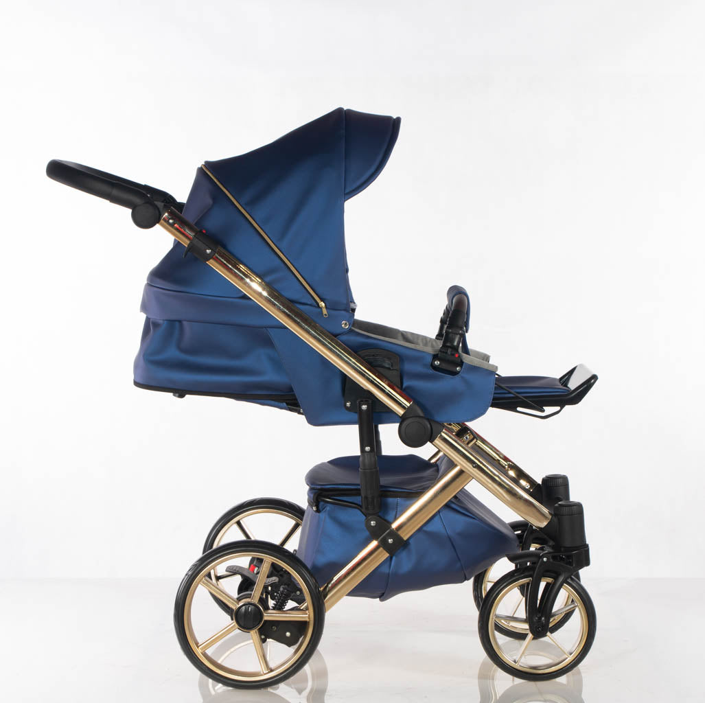 Cubic - Blu fiordaliso - Oro - 3in1 - Passeggino Trio