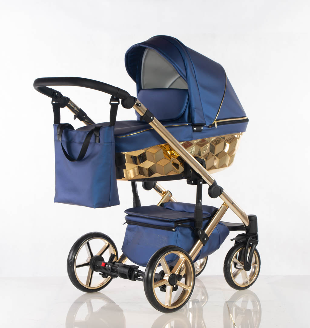 Cubic - Blu fiordaliso - Oro - 3in1 - Passeggino Trio