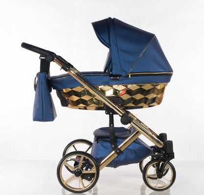 Cubic - Blu fiordaliso - Oro - 3in1 - Passeggino Trio