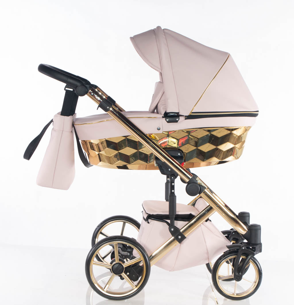 Cubic - Rosa chiaro - Oro - 3in1 - Passeggino Trio