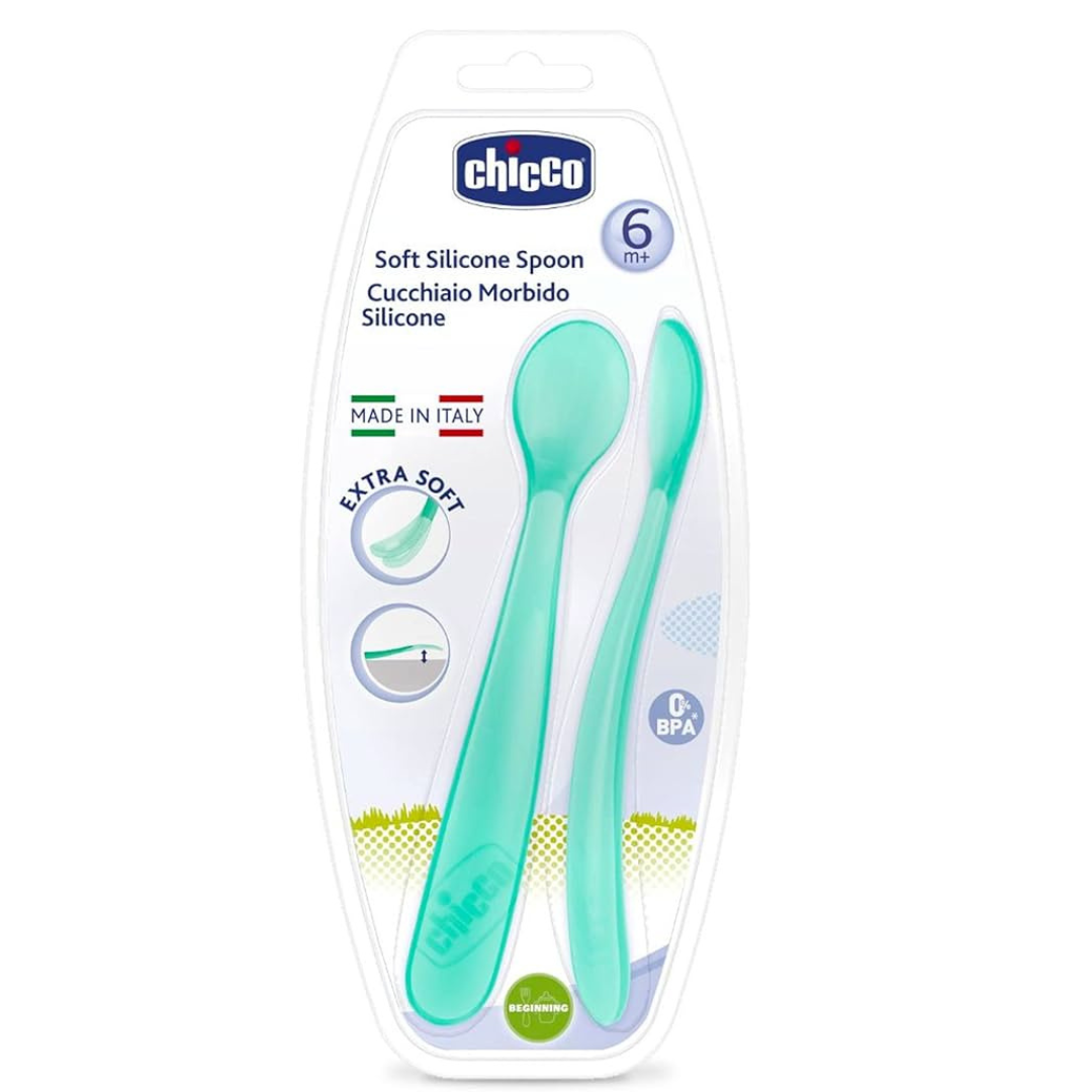 Cucchiaini Chicco 6m+ azzurro 2 pezzi