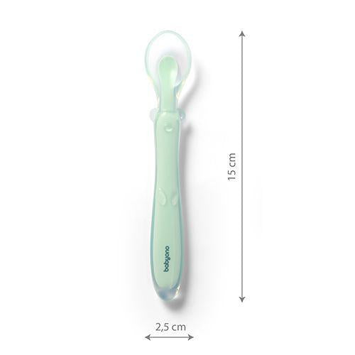 Cucchiaino in silicone Babyono Verde acqua