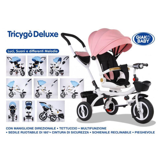 Triciclo Deluxe evolutivo 1-5 anni rosa - Baby Shop Store