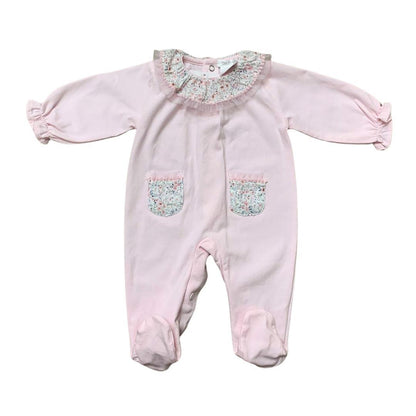 Tutina rosa con colletto floreale Deolinda - Baby Shop Store