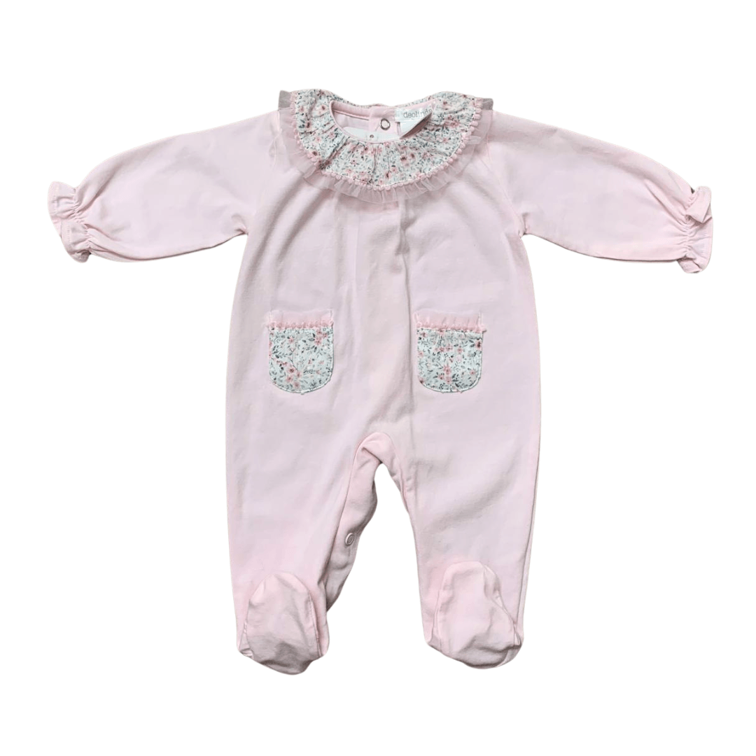 Tutina rosa con colletto floreale Deolinda - Baby Shop Store