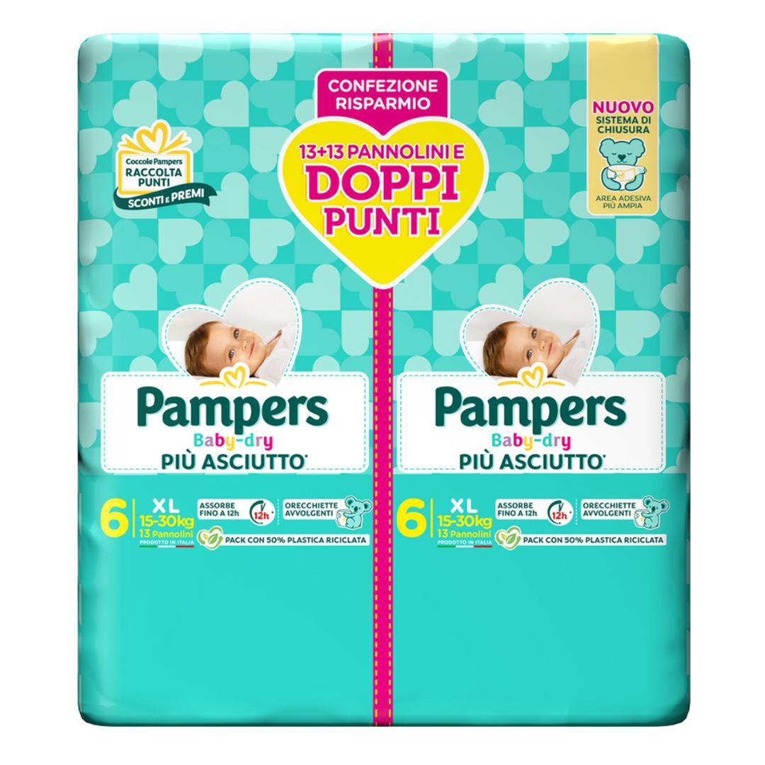 Pannolini Pampers baby-dry 6XL doppio pacco 26pz - Baby Shop Store