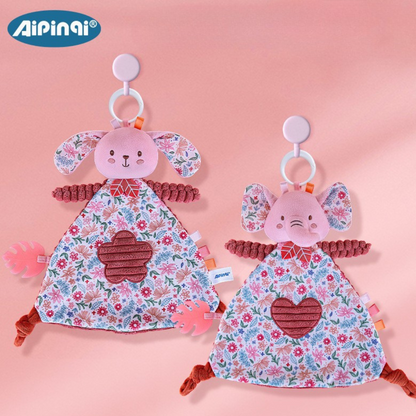 Dou Dou Floreale Rosa in Stoffa – Coniglio ed Elefante con Massaggiagengive