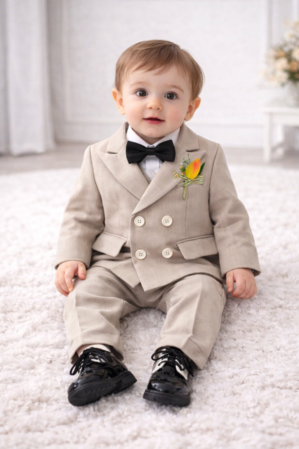 Elegante Completo da Cerimonia per Bambino beige