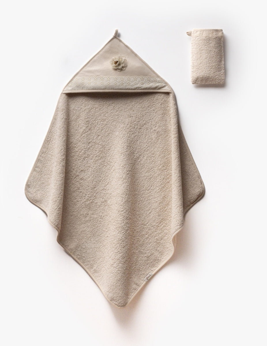 Set Accappatoio con Cappuccio e Guanto