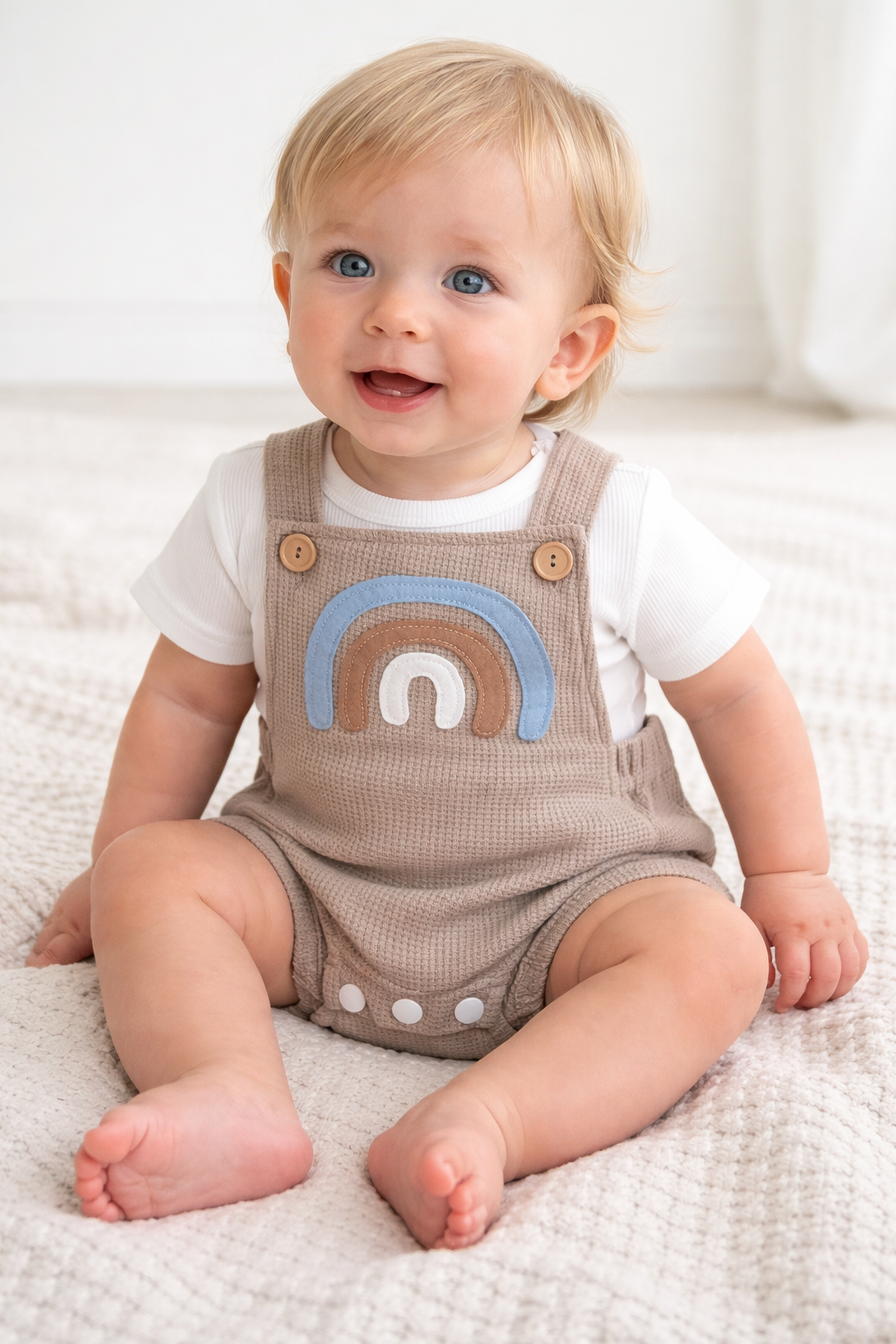 Salopette bimbo con t-shirt bianca
