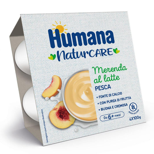 Merenda al latte Humana Pesca 4x100gr - Baby Shop Store