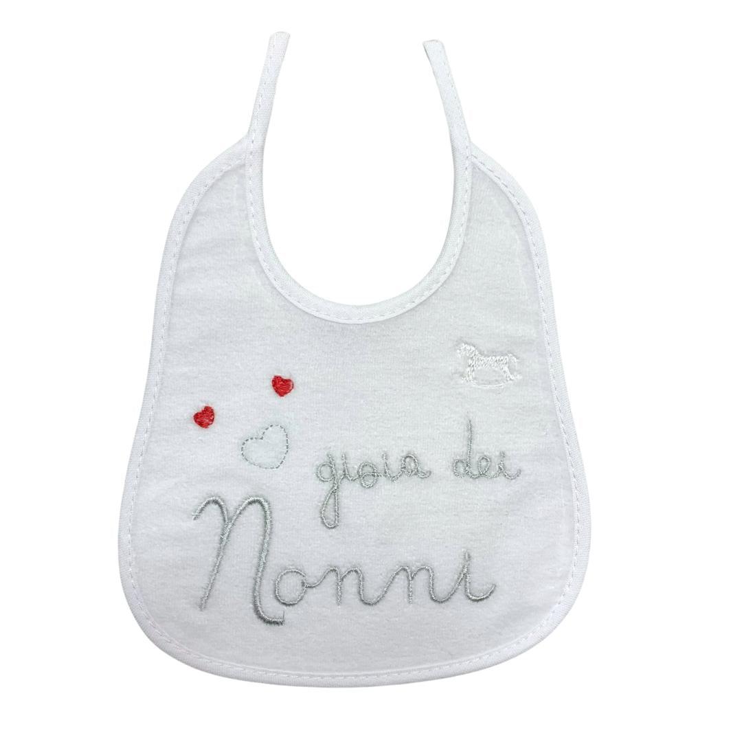 Bavetta ricamata Mio Piccolo "gioia dei nonni" - Baby Shop Store