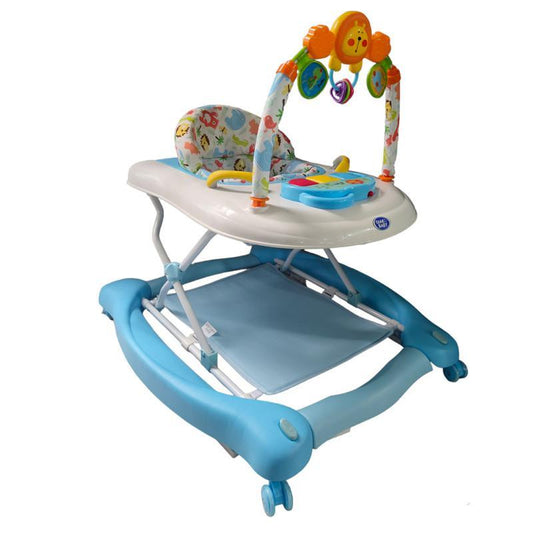 Girello pieghevole luci e suoni max 12kg azzurro - Baby Shop Store