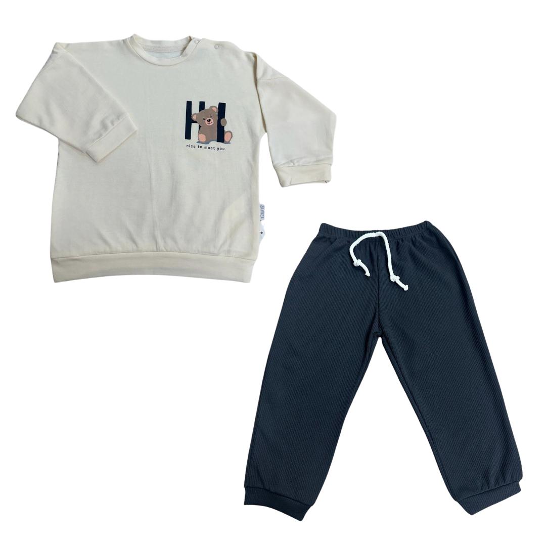 Tuta bimbo 2pz  cotone orso