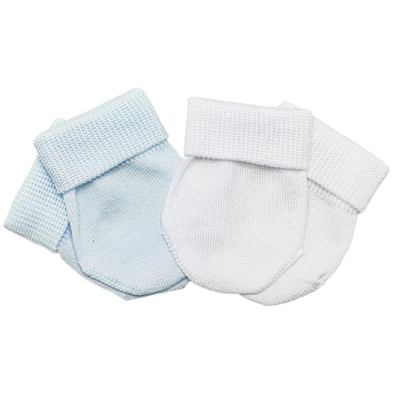 Guanti neonato x2 Caveja bianco-azzurro - Baby Shop Store