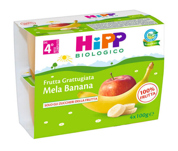 Frutta grattuggiata mela banana 4x100gr