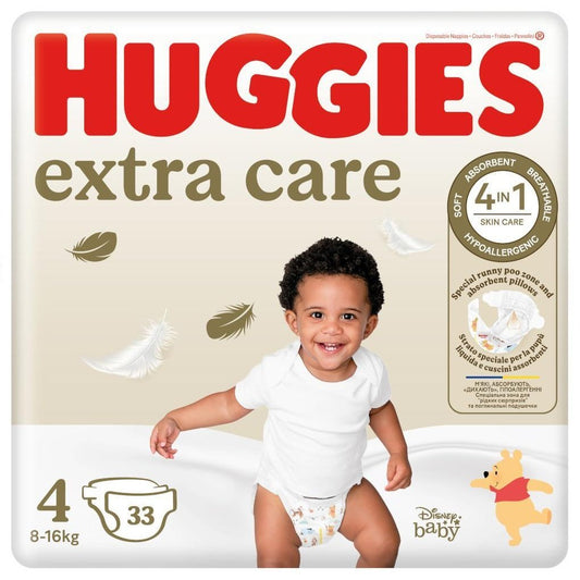 Pannolini Huggies Extra Care pacco doppio 4., 33pz - Baby Shop Store