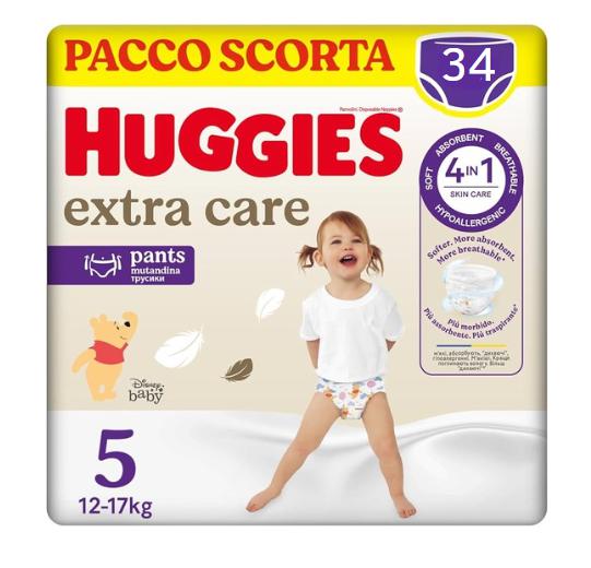 Huggies extra care mutandina 5. 34pz 12-17kg