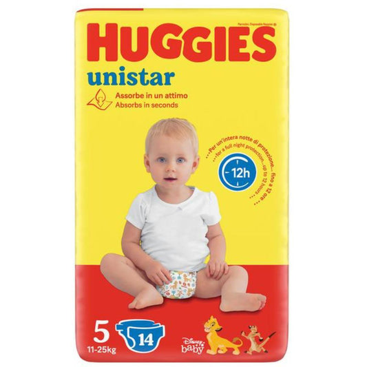 Pannolini Huggies Unistar 5.,14 pannolini 11-25kg - Baby Shop Store