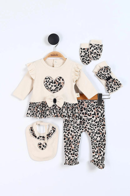 Set  5pz  Neonata "Wild Chic"  Animalier