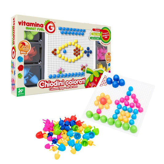 lavagna con chiodini colorati x60pz