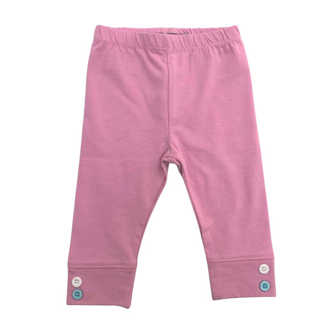 Leggings Bambina Rosa con Bottoni Decorativi