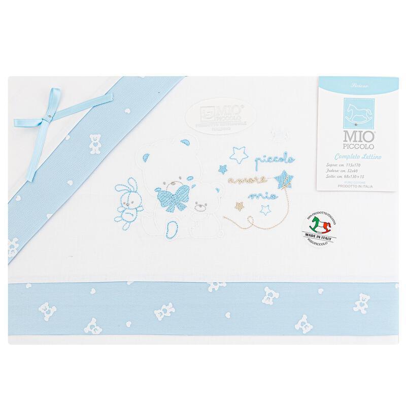 Lenzuolino baby culla Mio piccolo azzurro - Baby Shop Store