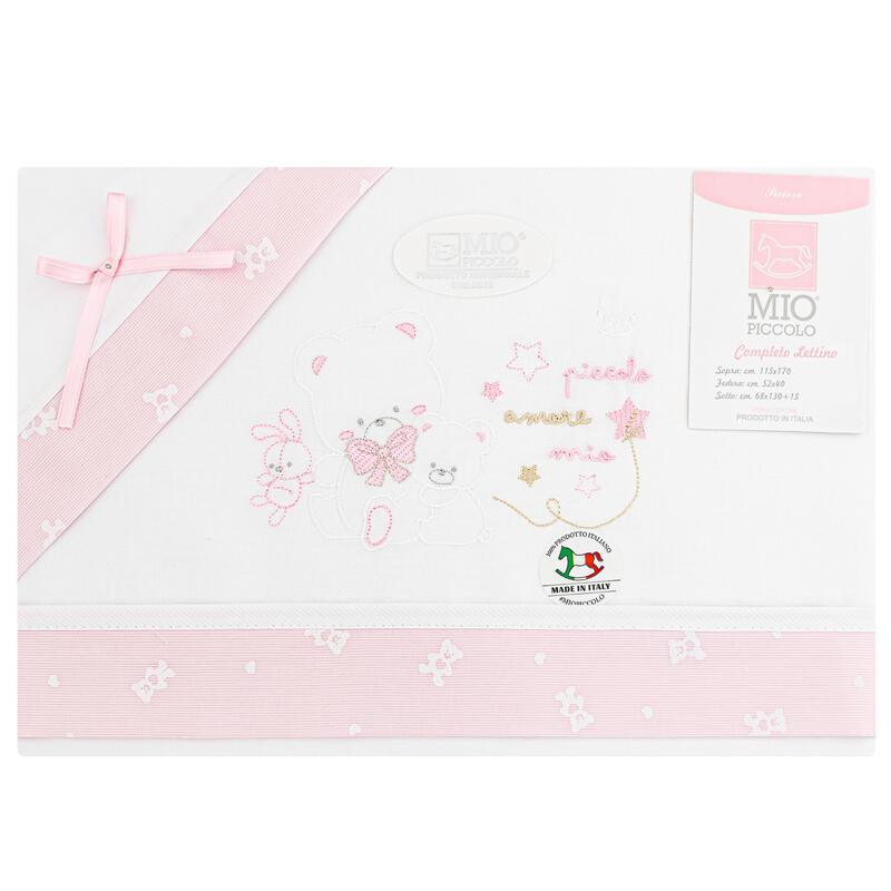 Lenzuolino baby culla Mio Piccolo rosa orsetti - Baby Shop Store