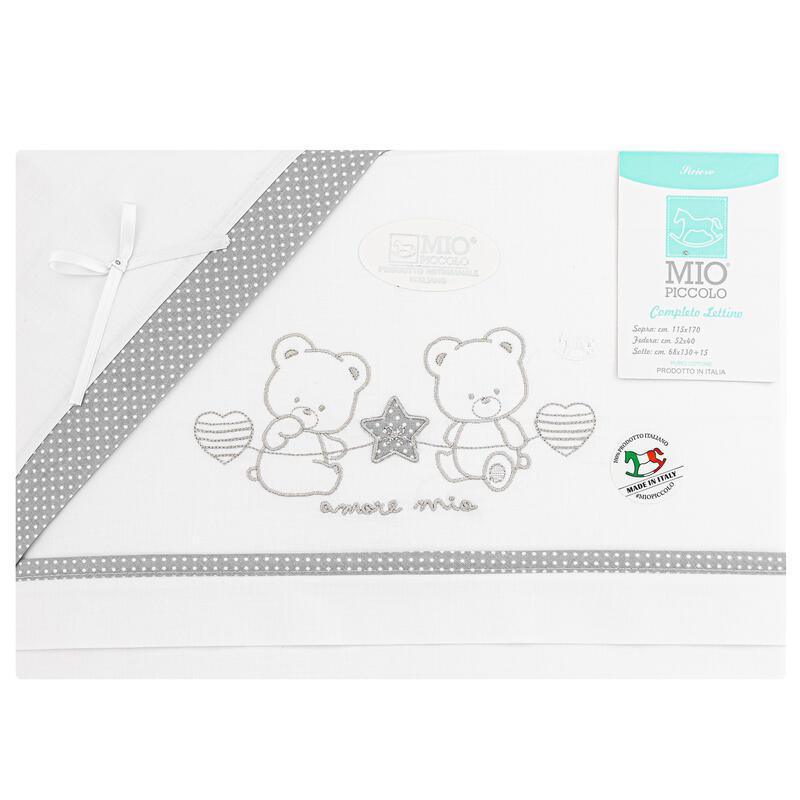 Lenzuolino lettino/culla Mio piccolo grigio orsett - Baby Shop Store