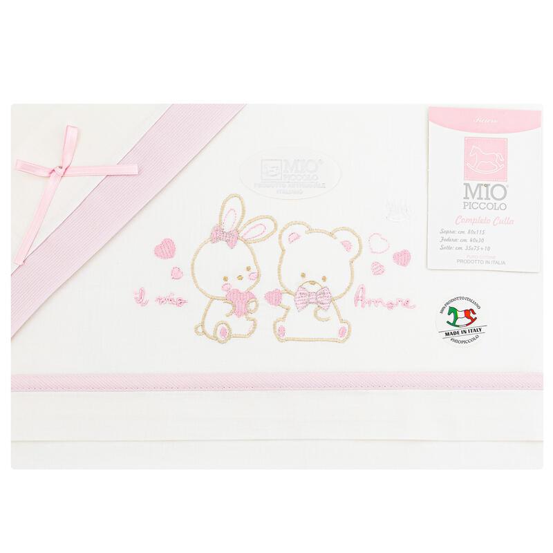 Lenzuolino Baby Culla Mio piccolo rosa ors e conig
