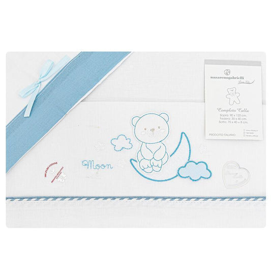 LENZUOLO 3 PZ CULLA RICAMATO - Baby Shop Store