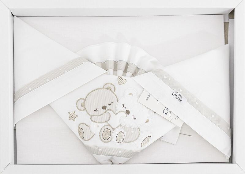 Lenzuolo 3 PZ Baby culla ricamato orsetti Palla Pallina
