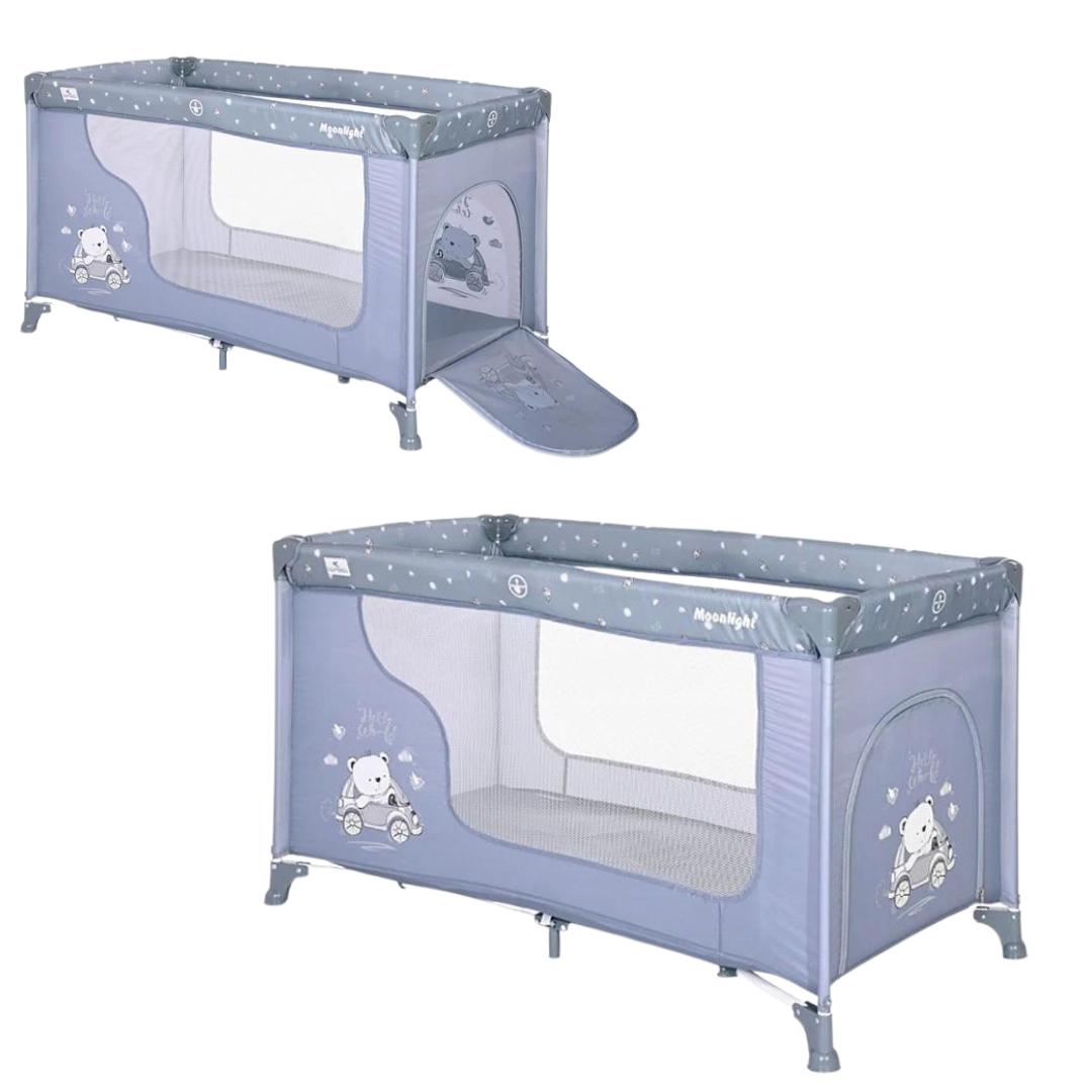 Lettino da campeggio Lorelli box Moonlight azzurro