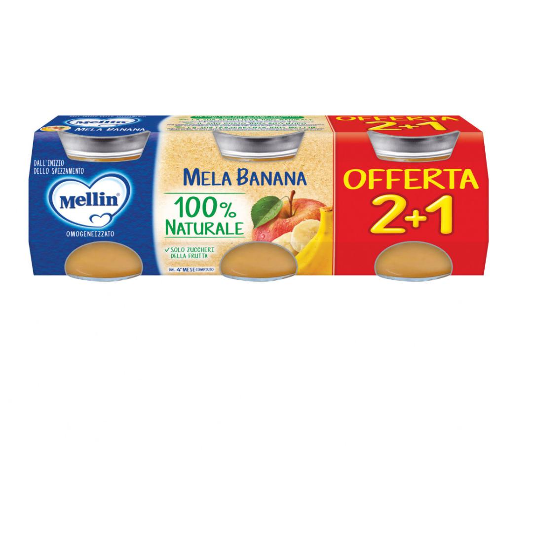 Omogeneizzato di Frutta mellin mela banana 2+1
