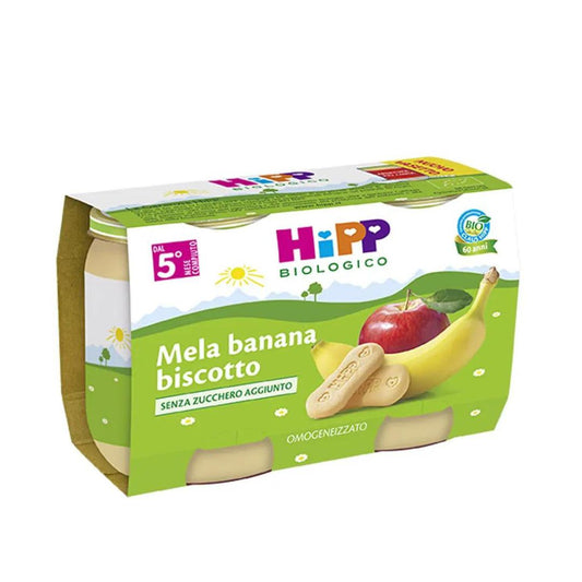 Omogeneizzato Hipp Mela, banana, biscotto 2x125gr