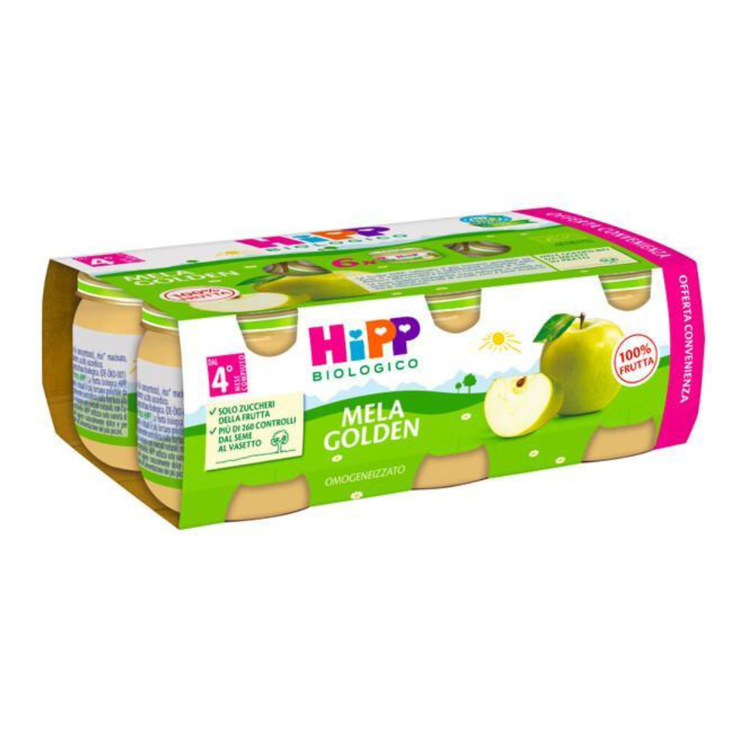 Hipp Golden Apple nourriture pour bébé aux fruits 80gr x6