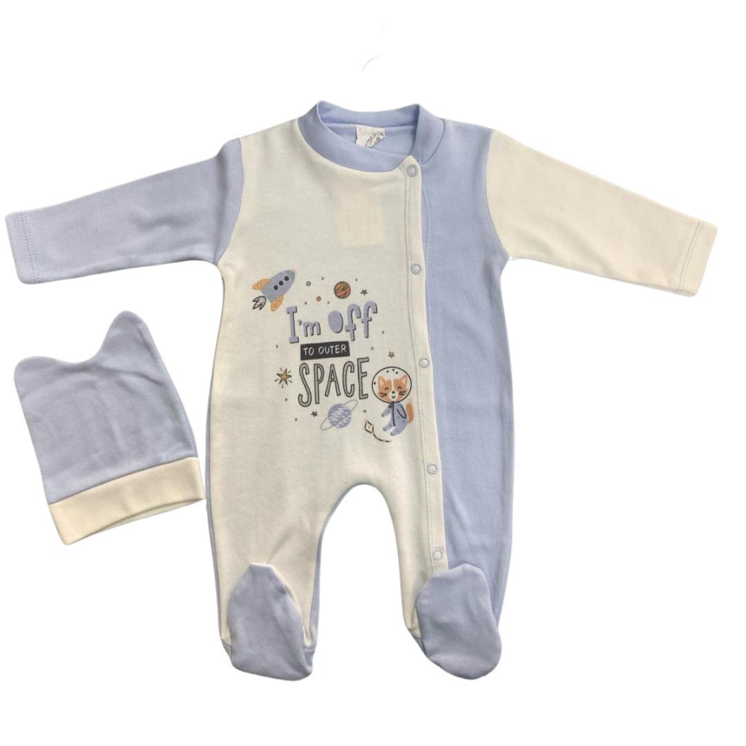 Tutina e cappellino azzurro melish bebe - Baby Shop Store