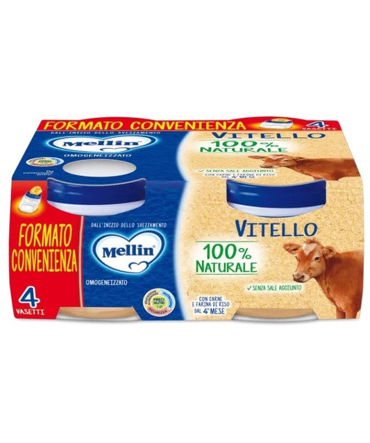 Omogeneizzato Mellin vitello, 4x 80gr