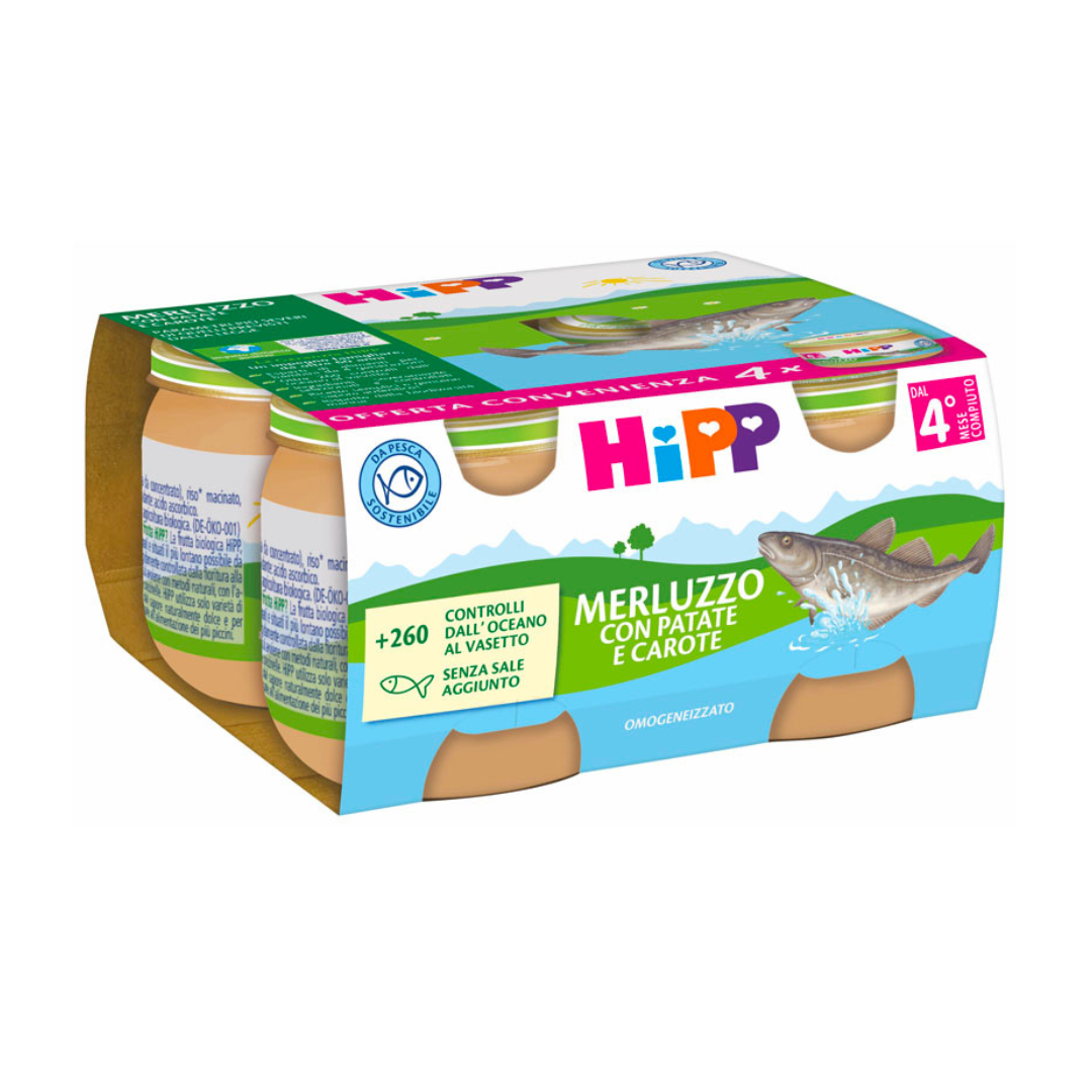 Omogeneizzato Hipp merluzzo con patate 4x80gr