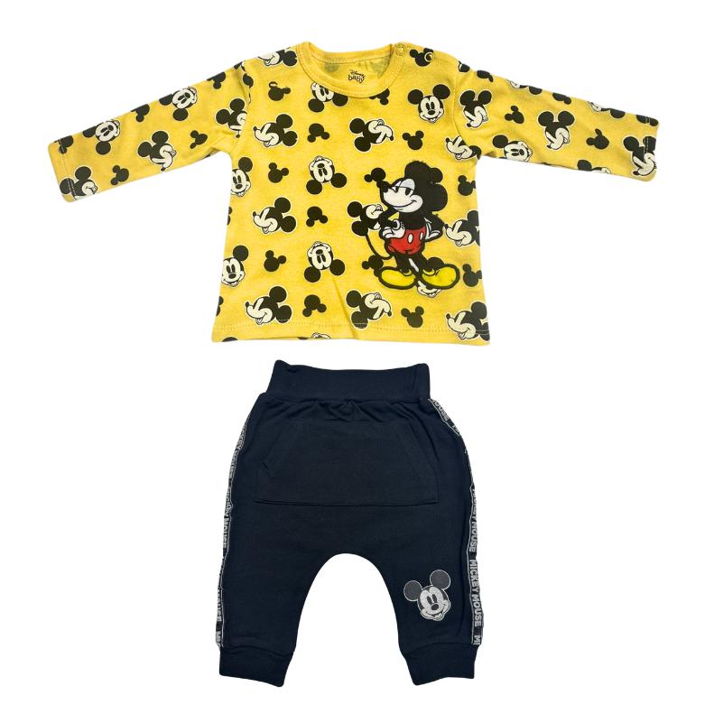 Set Cotone Mickey Giallo e nero