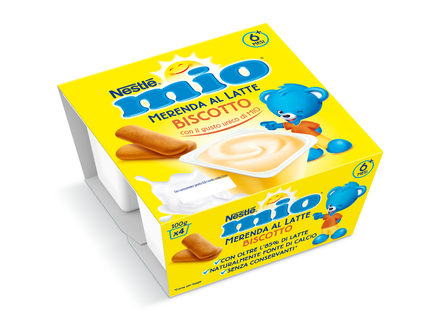 Mio Merenda al latte Biscotto 4x100gr da 6m+